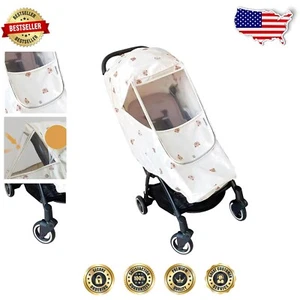 Lightweight Stroller Rain Cover with Adorable Bear Pattern - Perfect for Parents - Picture 1 of 11