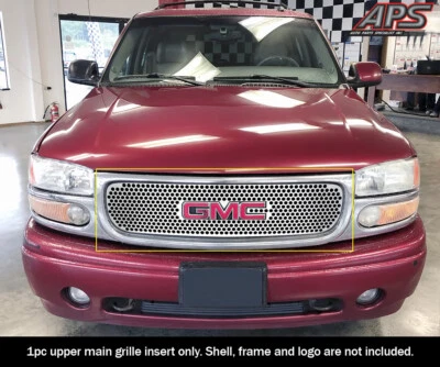 Fits 2001-2002 GMC Sierra 1500/2500 Main Upper Stainless Laser Cut Grille Insert - Image 1 of 4