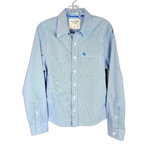 Abercrombie & Fitch Blue White Stripes Long Sleeves Button Down Dress Shirt S - Picture 1 of 10