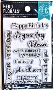 Occasions Greetings 3x4" Poly Clear Stamp Set by Hero Arts CM336 NEW! - Picture 1 of 3