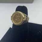 1945 Dos Pesos 14k & 22k Gold Coin Ring Size 6 Total Weight 4.6 Grams