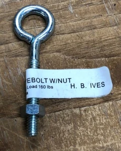 New H. B. Ives 1/4X3 Eyebolt W/Nut #56-3042. - Picture 1 of 9