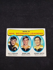 1971 Topps #3 Scoring Leaders Phil Esposito Bobby Orr Johnny Bucyk Bruins HOF🏒 - Picture 1 of 3