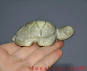 3.2"China Hongshan culture Crystal Cat's eye stone Carved turtle Tortoise statue - Picture 1 of 7