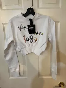 NWT Versus Versace 1989 Logo Cropped Sweatshirt Size XS NWT AUTHENTIC - Picture 1 of 4