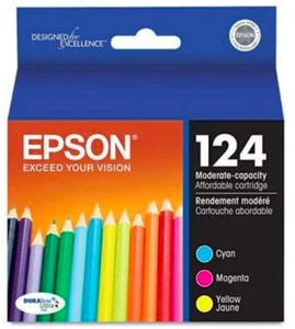 Genuine Epson 124 ink cartridge high capacity T124520 cyan magenta yellow - Picture 1 of 1
