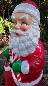 HTF 23" afroamericano BABBO NATALE plastica ILLUMINATO STAMPO natalizio illuminato - Foto 1 di 18