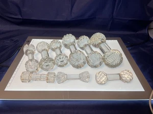Lote Juego De 9 Cuchillos Descanso Antiguo Americano Brillante Período Corte Vidrio ABP - Imagen 1 de 24