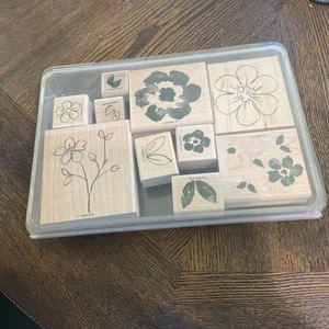 10 Pc. Wooden Stamp Floral Stamp Art - Picture 1 of 2