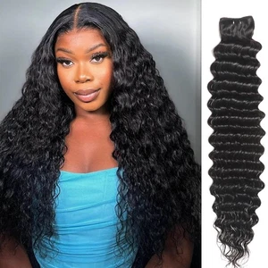 Deep Wave Human Hair Bundles 20 Inch 12A Brazilian Virgin Wet and Wavy Human ... - Picture 1 of 9