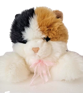 Aurora Calico Katze Kätzchen Plüschtier Stofftier rosa Band blaue Augen Spielzeug realistisch - Bild 1 von 12