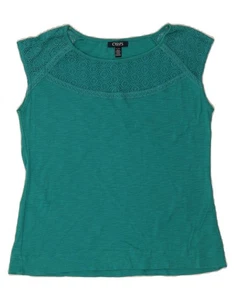 CHAPS Womens Petite Sleeveless Blouse Top UK 14 Large Green Cotton UA06 - Picture 1 of 3