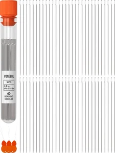 VONEEDL 60 gerade Auffädelnadeln mit praktischer Aufbewahrungsröhre Größe 10-0,4... - Bild 1 von 6