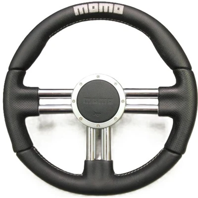 MOMO V6 Steering Wheel 350mm Chrome Twin Spokes 35Φ JDM Toyota 86 Mazda Miata FD - Imagem 1 de 4