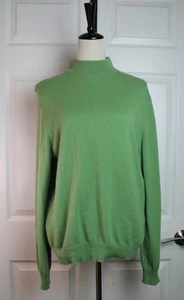Maglione vintage anni 80-90 Charter Club verde 2 strati cashmere finto collo manica lunga LG - Foto 1 di 5