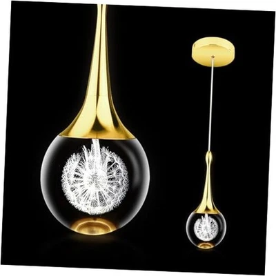 Gold Crystal Pendant Lights for Kitchen Island, Modern LED Gold-Dandelion Light - Image 1 of 4