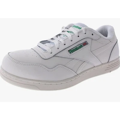 REEBOK Women's Club Memt Work Shoe Sneaker Size 8M White Leather EH Comp Toe NIB - Image 1 of 4