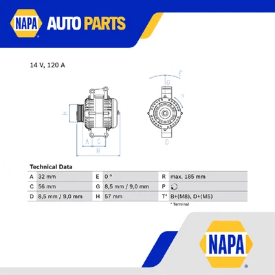 Alternator fits ALFA ROMEO 159 939 2.2 05 to 08 939A5.000 Bosch 60694260 Quality - Image 1 of 4