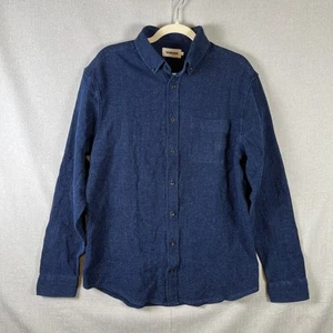 Taylor Stitch Shirt Mens 42 Waffle Knit Blue The Jack Indigo Button Down Pocket - Picture 1 of 9