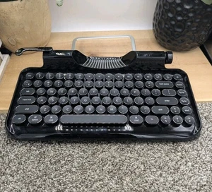 Knewkey Bluetooth Mechanical Keyboard Rechargeable Black Gloss Typewriter Shape - Picture 1 of 7