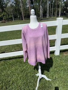 Old Navy Sweater Womens 2XL Pink Purple Ombre Pullover Soft Warm NEW - Picture 1 of 8
