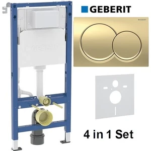 Geberit Alpha 01 Duofix 1.12 Wc Frame Concealed Cistern Brass Plate Acoustic Mat - Picture 1 of 10