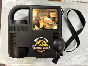 Vintage 1992 Jurassic Park Thermos Black Lunch Box W/ Strap JP Rare - Picture 1 of 12
