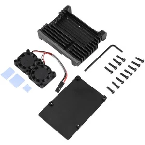 für 4 Aluminium GehäUse mit Doppeltem LüFter Metall GehäUse Schwarz GehäUs4072 - Photo 1/8