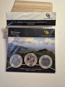 Juego de 3 cuartos de moneda El Yunque América The Beautiful 2012 - Imagen 1 de 2