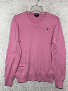 Polo Ralph Lauren Suéter Niños XL (18-20) Rosa Cuello en V 100% Algodón Pima Pullover - Imagen 1 de 10
