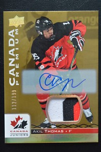2017 Upper Deck Team Canada Junior AKIL THOMAS Patch Autograph 112/199