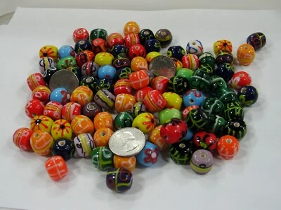 2 Pounds Mix Design India Handmade Fancy Glass Beads Wholesale Lot (ARK-10) ⭐ - Image 1 of 4