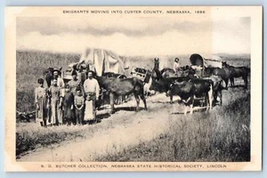 Postal de la sociedad histórica del condado de Custer de Nebraska de 1886 de inmigrantes que se mudan de 1920 - Imagen 1 de 2