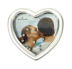 Hallmark Heart Shaped Frame with Floating Rhinestones - Holds 4x4 inch photo - Picture 1 of 2