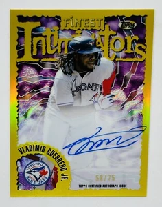 2023 Finest Flashbacks Vlad Guerrero Jr Intimidators Gold Ref Auto /75 Toronto - Picture 1 of 2