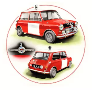 BMC WORKS MINI COOPER S MONTE CARLO RALLY 1964 PADDY HOPKIRK NUEVO ESTAMPADO DE PINTURA - Imagen 1 de 2