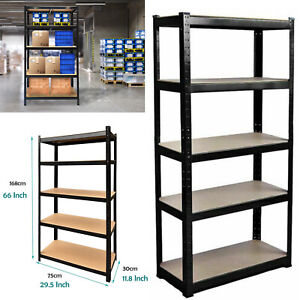 5-Tier Adjustable Storage Shelving Unit Heavy Duty Organizing Shelf Metal Garage