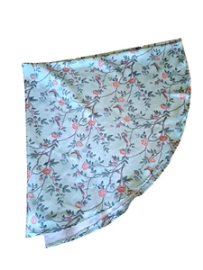 Laura Ashley Tablecloth Round Green Pink Roses Birds Berries Pastel Garden 71" - Picture 1 of 5