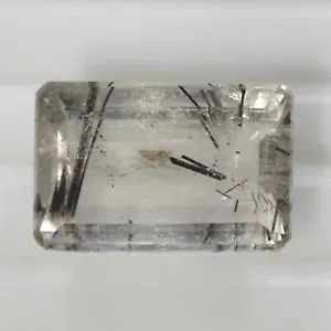 CUARZO TURMALINADO 25 x 17 MM CORTE ESMERALDA TODO NATURAL VENDIDO POR PIEDRA F-1032 - Imagen 1 de 1