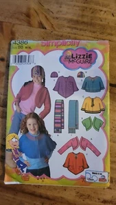 Simplicity 4386 Sewing Pattern Girls Fleece Outerwear Poncho Scarf Hat M L XL - Picture 1 of 3