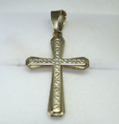 100% Genuine Vintage 9k Solid Yellow Gold S Etched Crucifix  /  Cross Pendant