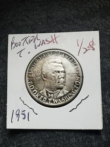 1951 Silver Booker T Washington Commemorative Half Dollar  - Picture 1 of 4