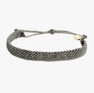 NWT  PURA VIDA  WIDE WOVEN GRAY  FLAT BRAIDED  CUFF BRACELET‼️FREE SAME DAY SHIP - Picture 1 of 4