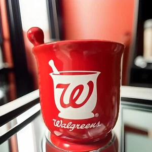 Walgreens Pharmacy Mortar and Pestle Red Pharmacy Coffee Cup Mug Great Condition - Picture 1 of 5