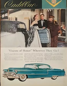 1955 Vintage Cadillac Automobile Print Ad. Green 2 Door Hardtop Luxury - Picture 1 of 1