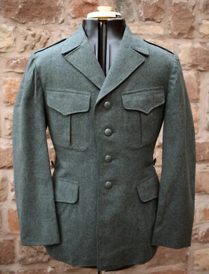 VINTAGE 36S SWISS ARMY FITTED WOOL TUNIC jacket coat hunting shooting swedish - Image 1 of 4