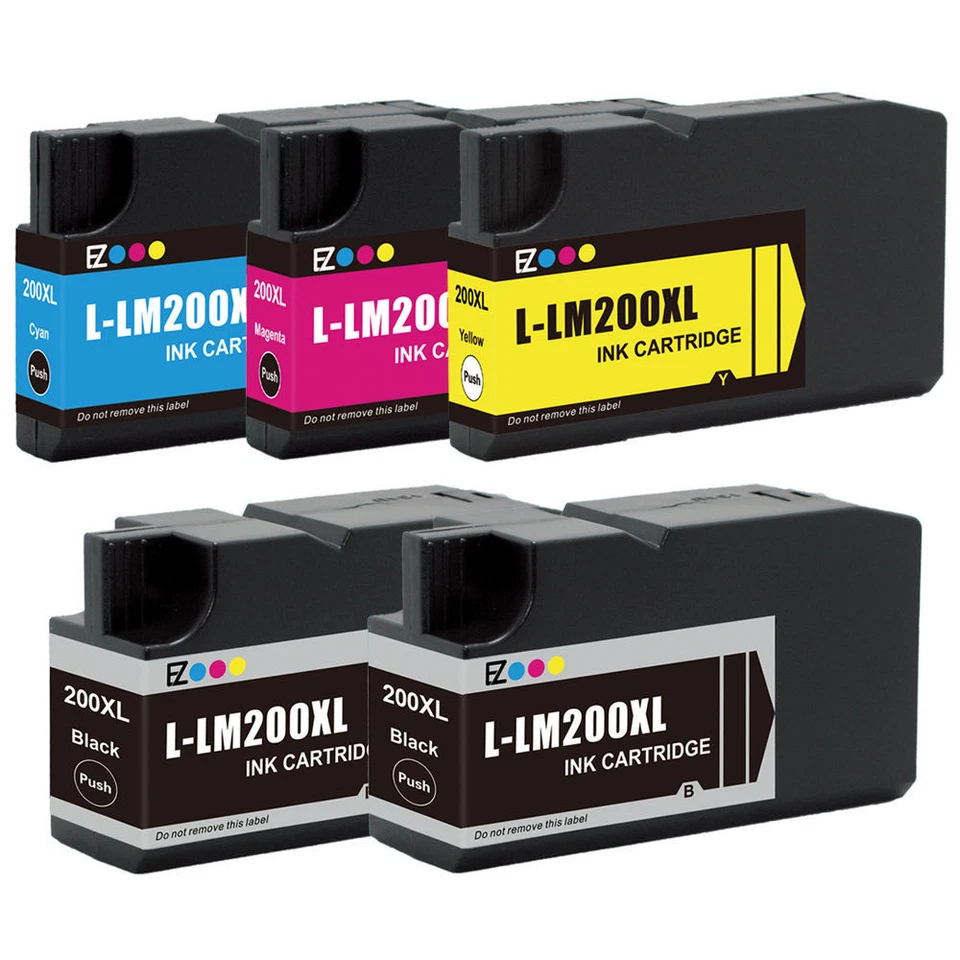 5 Pack 200 XL High Yield Ink Cartridge for Lexmark Pro 4000 5500 5500T Printers - Image 1 of 1