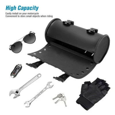 Bolsa de herramientas de manillar de almacenamiento para Harley-Davidson Dyna Bobber Chopper Sportster Foto 1 de 4