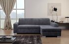 Grey Sofa Bed Miami Premium Soft Fabric Corner LEFT RIGHT Facing with Storage 