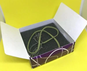 LIA SOPHIA RETIRED TWO PART NECKLACE MATTE CHAIN AND GREEN SUEDE IN ORIGINAL BOX - Picture 1 of 6